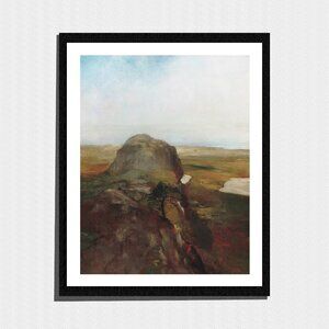 Art Print, Minimalist Autumnal Mountain Landscape